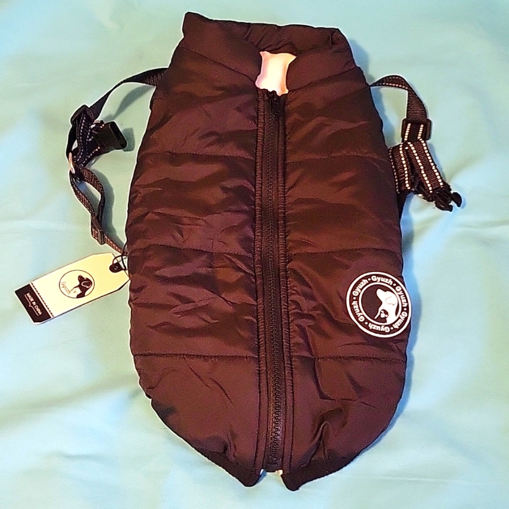 🆕Gyuzh Winter Waterproof Fleece Dog Coat w/ Reflective Harness Dog with Zipper